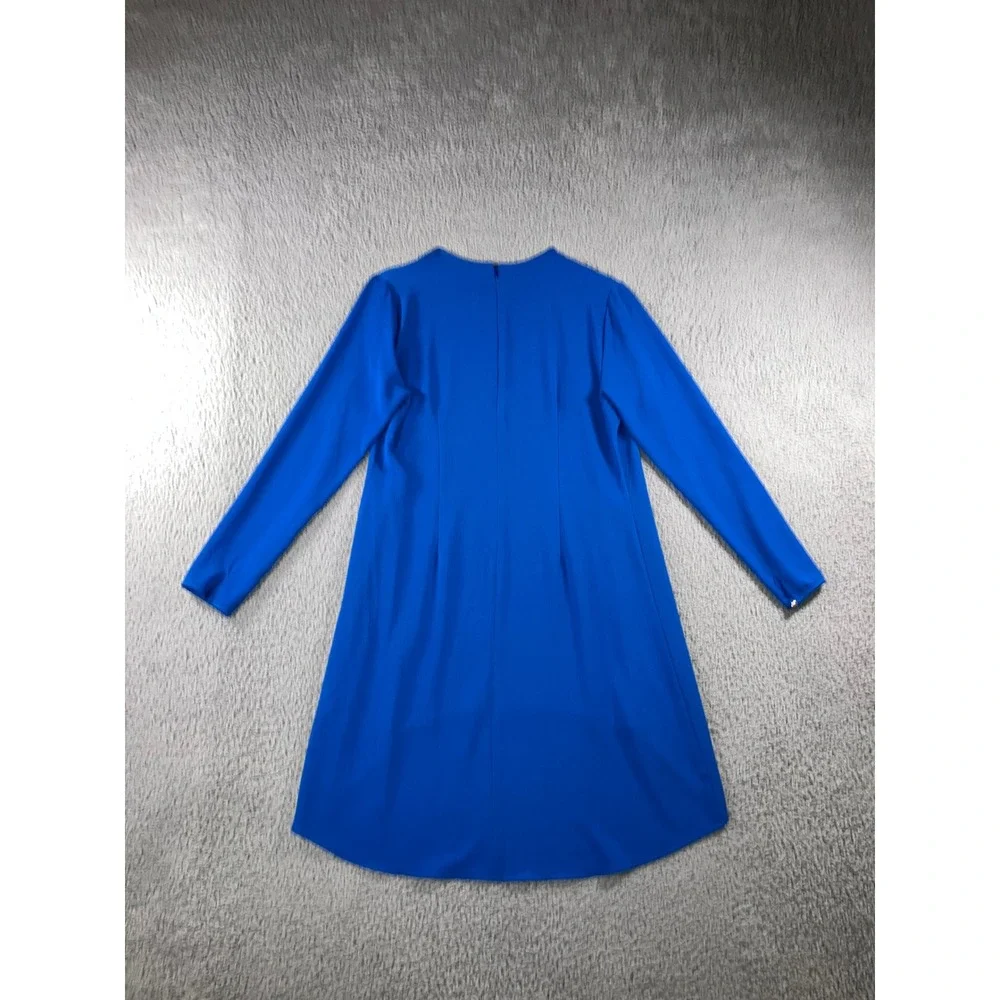 Tunic‎ Dress 10-12 Cobalt Blue Embellished Lagenlook Layering Long Sleeve Modest